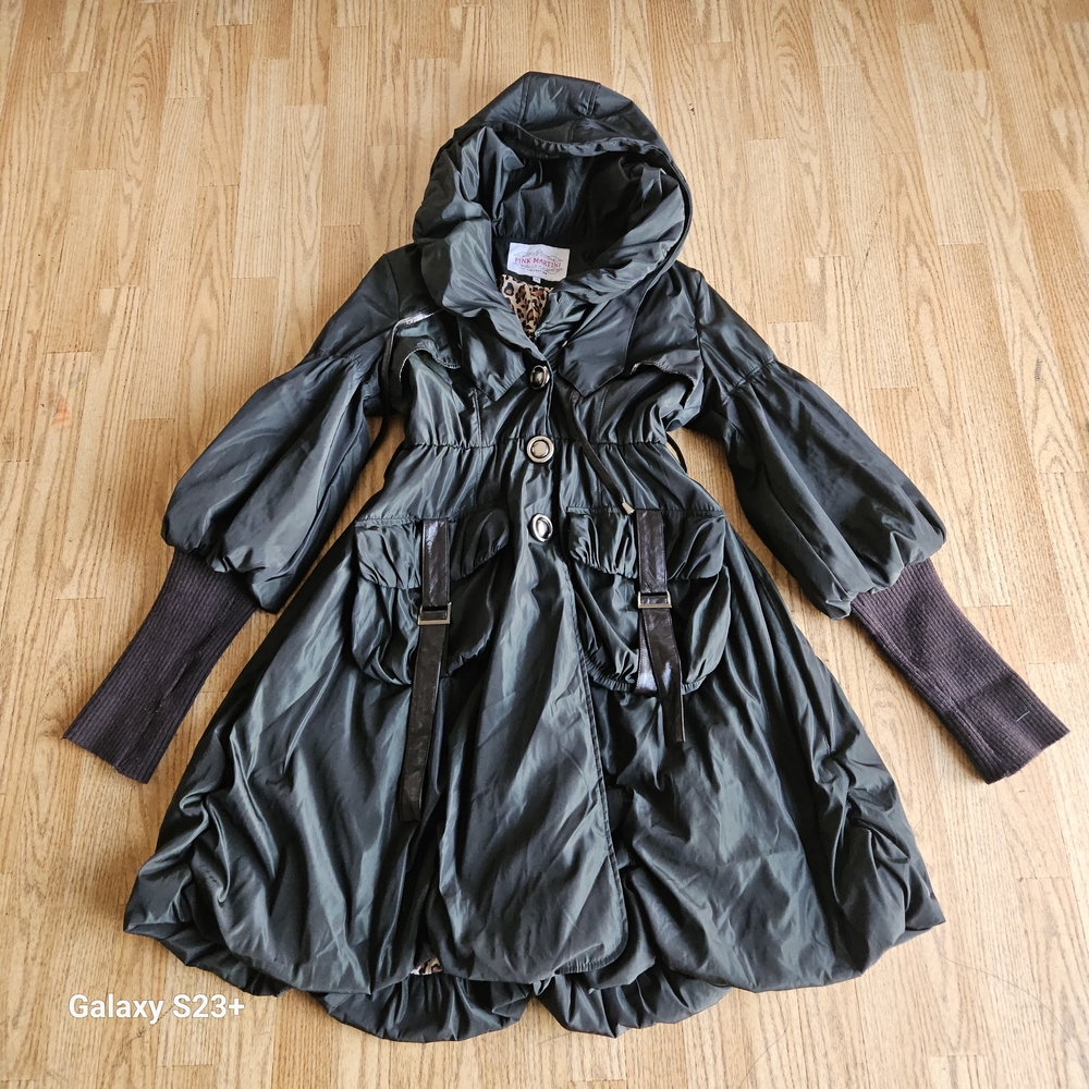 Pink Martini Charcoal Hooded Puffer Jacket